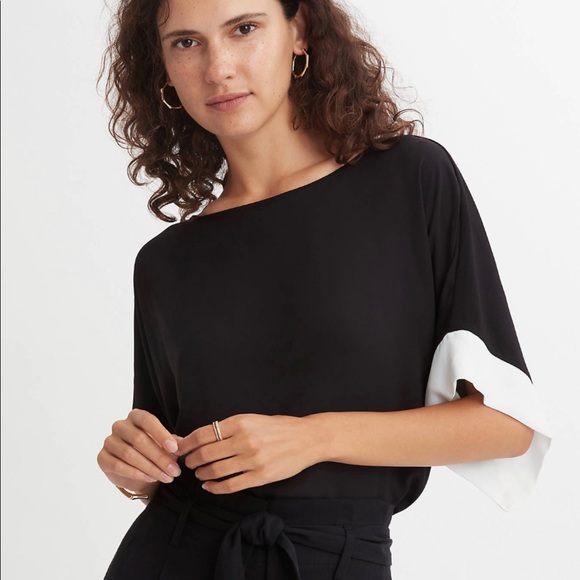 Ann Taylor Tops - NWOT Ann Taylor Colorblock Mixed Media “Bat Wing” Dolman Top